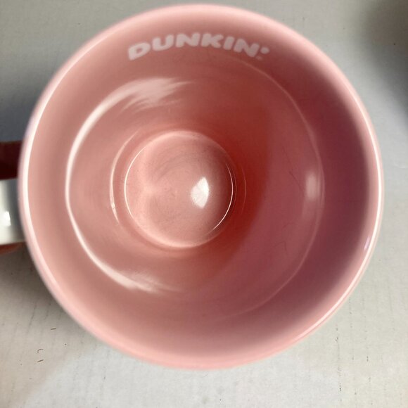 Dunkin' Donuts Ceramic Coffee Cup Take Life One Cup At a Time Pink White - Picture 7 of 10